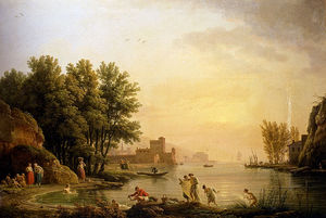 Landscape with bathers