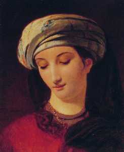 Retrato de una mujer enestado  Un  turbante