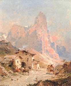 figuren in Ein  Dorf  an  der  Dolomiten