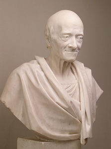 Retrato de Voltaire en una toga
