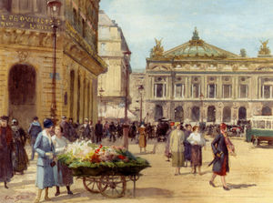Le vendeur de fleurs place de l Opéra de Paris