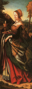 Burgkmaier St. Barbara, oil on panel, Gemäldegalerie,