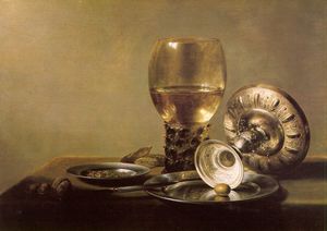 Still Life with Wine Glass and Silver Bowl, undated,