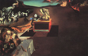 Dalí invenzioni del mostri , olio su tela , arte