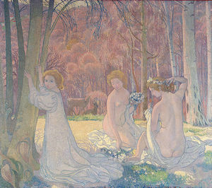 Figures in a Spring Landscape (Sacred Grove) , E