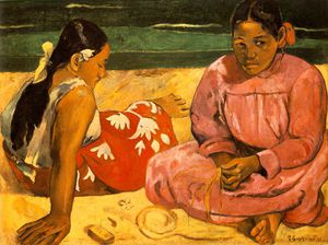 femmes de tahiti ou sur la plage , Mu