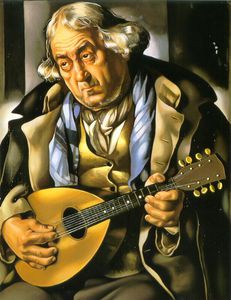 anziano con  mandolino