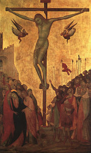 Ugolino La crucifixión, mediados de 1300, temple sobre wo