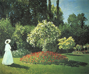 Jeanne-Gänseblümchen Lecadre im Garten öl  auf