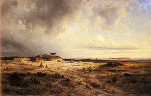 An Extensive Landscape with a Stormy Sky