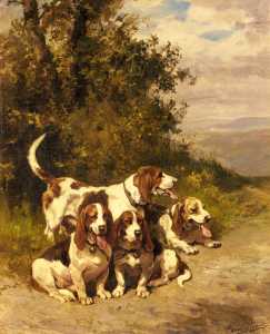 caccia cani su  Un  Bosco  sentiero