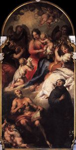 幼児聖ヨハネは、聖に見える.... Eと聖アンソニーと聖母子
