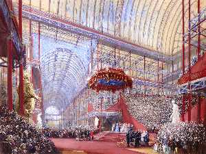 l apertura del Cristallo Palazzo - Sydenham - con la regina Vittoria su 10th Giugno
