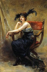 donna seduta in un - `dagobert` - poltrona