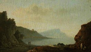 A Rocky Bay with Figures