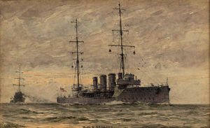 H.m.s. bellona on exercise at sea