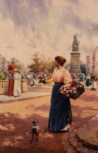 Ein Pariser Blumenverkäufer