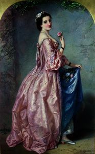 Lady holding Flowers