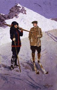 Skiers at Adelboden