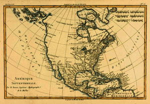 amérique du nord , issus 'Atlas de toutes les parties connues du globe Terrestre' par guillaume raynal