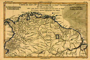 Die New Kingdoms of Grenada, New Andalusien und Guyana, von 'Atlas de Toutes les Parties Connues du