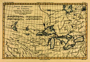 Occidentale Il canada , includendo il Cinque grandi laghi , da 'Atlas de toutes les Le parti Connues du Globo T