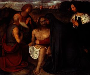 Pietà con San Juan Evangelista, San Jerónimo y donante