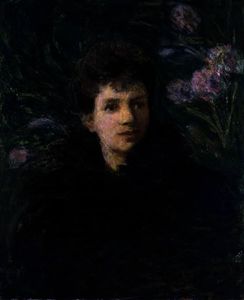 Young Woman with Violets