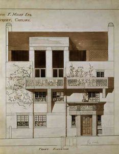 Front Elevation of Studio and House for Frank Miles