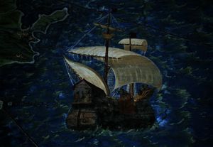 Galleon, detail from the 'Galleria delle Carte