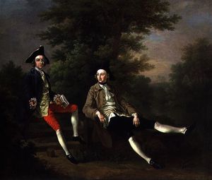 Porträt von david garrick ( links ) und william windham von felbrigg ( rechts )