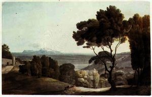 Paysage italien vue  de  Corsaire