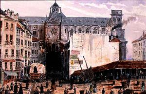 Blick auf St. Eustache von der Rue Montmartre gesehen