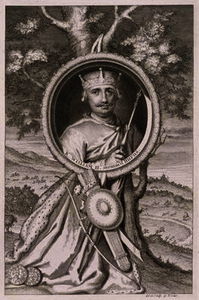 威廉 二 'Rufus' ( c . 1056-1100 ) 国王 英格兰 从 1087 , 刻 由艺术家 ( 雕刻 )