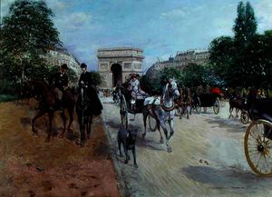 Riders and Carriages on the Avenue du Bois