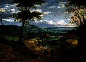 Extensive Landscape with Travellers on a Path