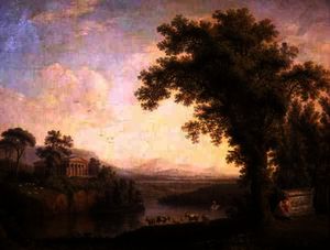 paysage antique avec Phaeton's Tombeau