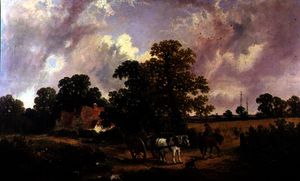 Essex paysage avec cheval et panier