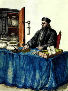 veneciano Prestamista  de  un  ilustrado  contable  todaclasede  trajes
