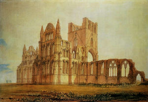 Vista de la abadía de Whitby, c.1820