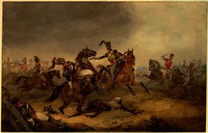 Pesado Caballería en el Batalla de Waterloo