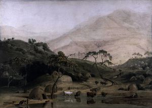 A Kaffir Village, c.1801
