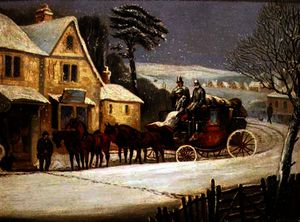 Winter Scene with the Royal Mail Halted at an Inn