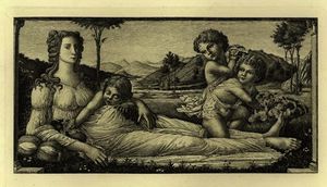 Venus reclinada con Cupido