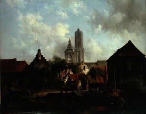 Canal Scene with Utrecht