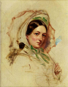 Study of Miss Mortimer holding a Parasol