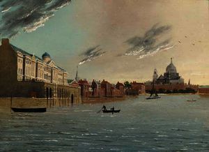 Somerset house and st. pauls from the thames