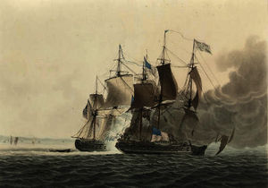 El capitán rompió , el officer's marineros ^ infantería de marina de su majesty's buque shannon