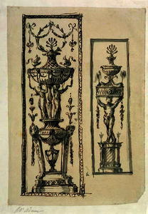 Sketched designs for ornate panels