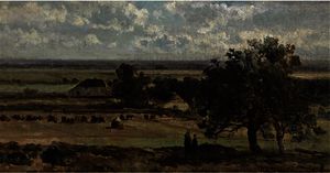 Figures in a panoramic landscape